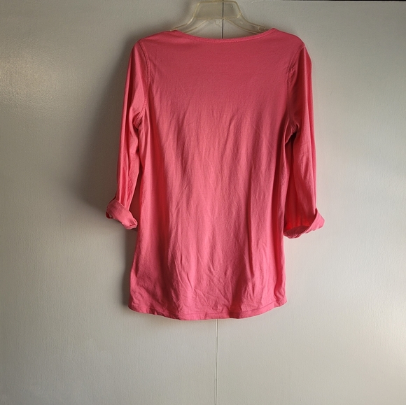 Charter Club Women's Size Medium Top 3/4 Sleeve Roll Tab Sleeve High-low hem - Picture 8 of 10